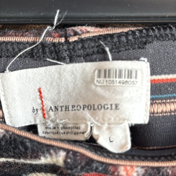 Worn ONCE! Anthropologie Black Patterned Wide Leg Pants LARGE - Picture 5 of 5